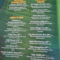 Vegan Menu Feb 2025 at Chennai Express in Basingstoke