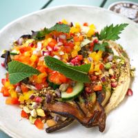 Grilled aubergine at Le Potager de Charlotte - Rennequin in Paris