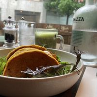 The crepes and a matcha latte  at Le Potager de Charlotte - Rennequin in Paris