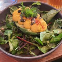 Avocado "hard boiled egg" at Le Potager de Charlotte - Rennequin in Paris