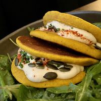 Chickpea and rice pancake  at Le Potager de Charlotte - Rennequin in Paris