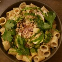 Garlic pasta dish main course at Le Potager de Charlotte - Rennequin in Paris