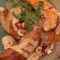 Roasted squash and green hummus  at Le Potager de Charlotte - Rennequin in Paris