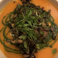 Pumpkin sauce, lentils, shiitake and chanterelle mushrooms  at Le Potager de Charlotte - Rennequin in Paris