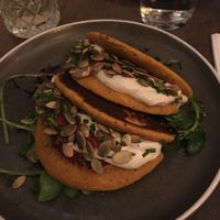 Starter: Rice& chickpeas pancakes  at Le Potager de Charlotte - Rennequin in Paris