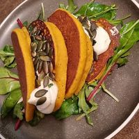 Chickpea & rice pancakes with cashew cream at Le Potager de Charlotte - Rennequin in Paris