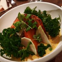 Basmati rice with curry and maple syrup
Roasted pumpkin, ginger, kale, peanuts, lime, green radishes, microgreens at Le Potager de Charlotte - Rennequin in Paris
