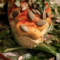 Hard-boiled avocado
Turmeric hummus, microgreens, Kala namak salt at Le Potager de Charlotte - Rennequin in Paris