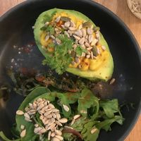 this was fantastic - kind of a deviled egg in an avocado at Le Potager de Charlotte - Rennequin in Paris