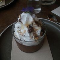 Chocolate coconut desert at Le Potager de Charlotte - Rennequin in Paris
