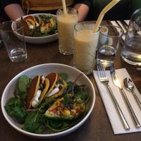 Salty pancakes with mushrooms and avocado at Le Potager de Charlotte - Rennequin in Paris