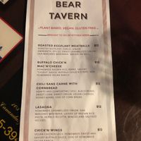 Menu at Toasted Bear Tavern in Rochester
