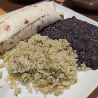 Burrito, rice, and black beans at Cantina Laredo in Jacksonville