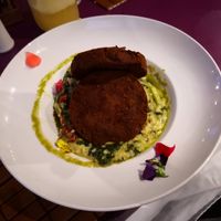 Lentile Petties with Spinache Risotto at The Rock in Boquete