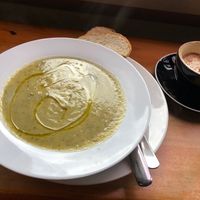 Potato and leek soup (and coffee of course!) at Kush Coffee Ltd in Nelson