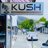 Street sign  at Kush Coffee Ltd in Nelson