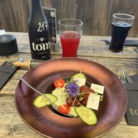 Rote Bete Falafell mit veganem Tzatziki  at Tom Almhütte in Maria Alm
