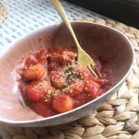 Gnochi con tomate at Coco Cuina Viva in Cadaques