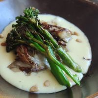 Parmentier de patata trrufada con girgolas y bimi at Coco Cuina Viva in Cadaques