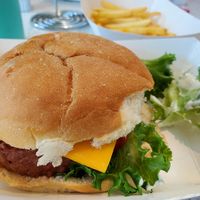 Beyond burger, follow your heart cheese, and vegan mayo at Universal Studios - Captain America Diner in Orlando