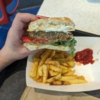 Beyond Burger Platter  at Universal Studios - Captain America Diner in Orlando