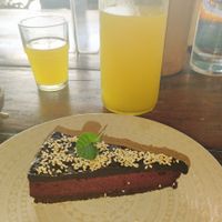 Raw beetroot & chocolate cake at Blue Earth Village in Bunutan
