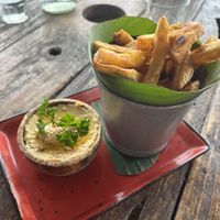 Spicy Hummus  🤤  at Blue Earth Village in Bunutan