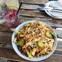 Cheeseburger plate at Pixie Bakes Cakery and Coffee Shop in Tintwistle