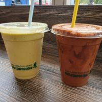Vegan pistachio and rocky road milkshakes at Simple and Good in Enfield
