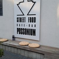 Outside - enter here and go to the basement at Made with Laf in Bratislava