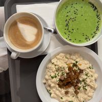 Potato dumpling and pea soupp  at Made with Laf in Bratislava