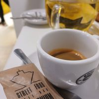 Decaf coffee and herbal tea at Made with Laf in Bratislava