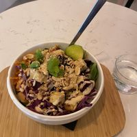 Tempeh peanut bowl  at TINK in Ljubljana