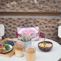 Yummy iced coconut lattes  at TINK in Ljubljana