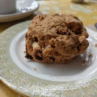 Apple and cinnamon scone (warm with vegan spread) at Woodchats in Chorley