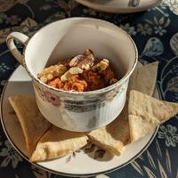 Roasted red pepper dip at Woodchats in Chorley