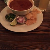 Vegan menudo and all the fixings!!! at Modern Shaman in Whittier