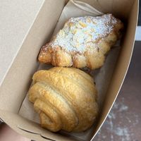 ham and cheese croissant and almond croissant  at Hazel & Jade Bakery in San Diego