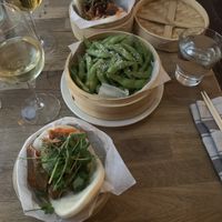 Tofu Bao and edamame beans  at Magnolia in Stockholm