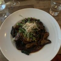 Portobello in szechuan sauce at Magnolia in Stockholm