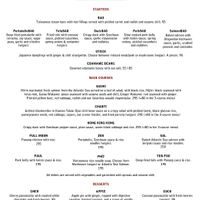 Menu  at Magnolia in Stockholm