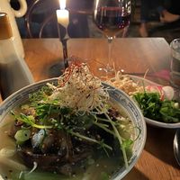 Vegan mushroom pho at Magnolia in Stockholm