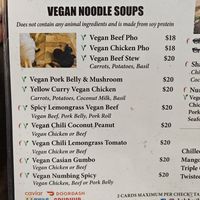 Lots of vegan options :) at Holy Basil Pho in Oakland
