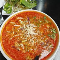 Spicy chili lemongrass tomato (amazing!) at Holy Basil Pho in Oakland