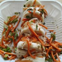 Vegan chicken bao at Holy Basil Pho in Oakland