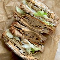 Eureka! This sandwich was amazing.  at Eureka Plant Based Foods in Phillipsburg