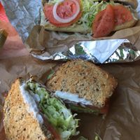 Sumthin to Eat sandwich and Kalifornia Cheeze Steak sub at Eureka Plant Based Foods in Phillipsburg