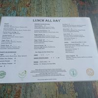 Menu lunch at Sanctum Cafe in Cooks Hill