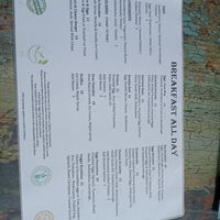 Breakfast menu at Sanctum Cafe in Cooks Hill