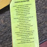 Vegan menu at Kashi Art Gallery in Kochi